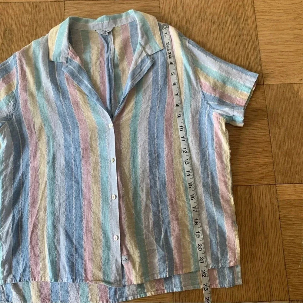 Rails Zuma Shirt Small Jubilee Stripe Pastel Metallic Button Down Short Sleeve - Picture 6 of 9